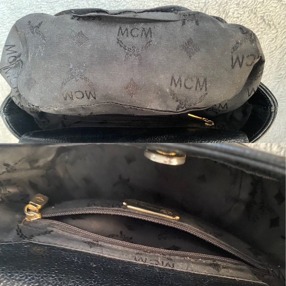 🌸SOLD🌸AUTHENTIC VINTAGE MCM MINI BLACK LEATHER HANDBAG - Picture 9 of 16